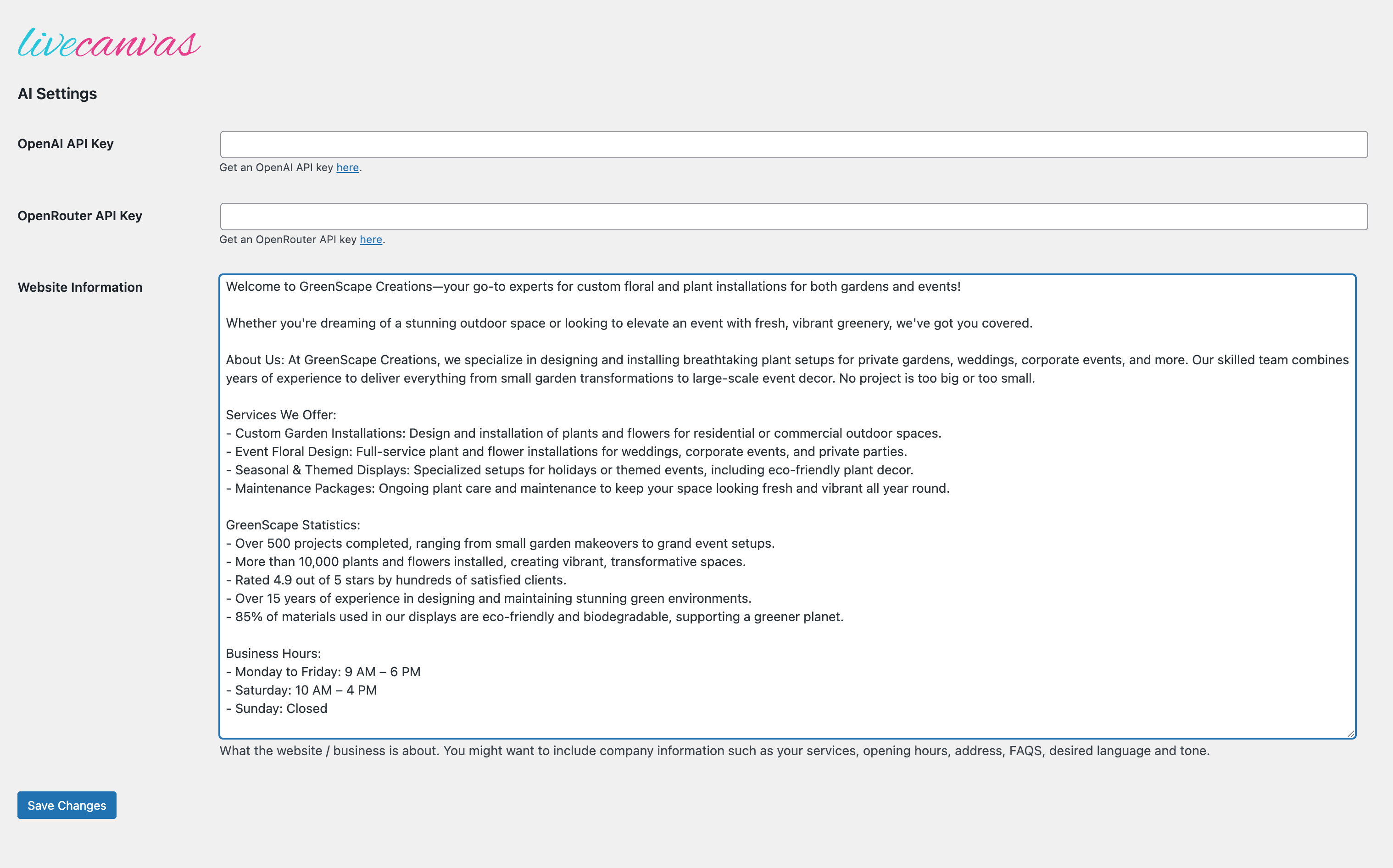 Website Information